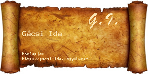 Gácsi Ida névjegykártya